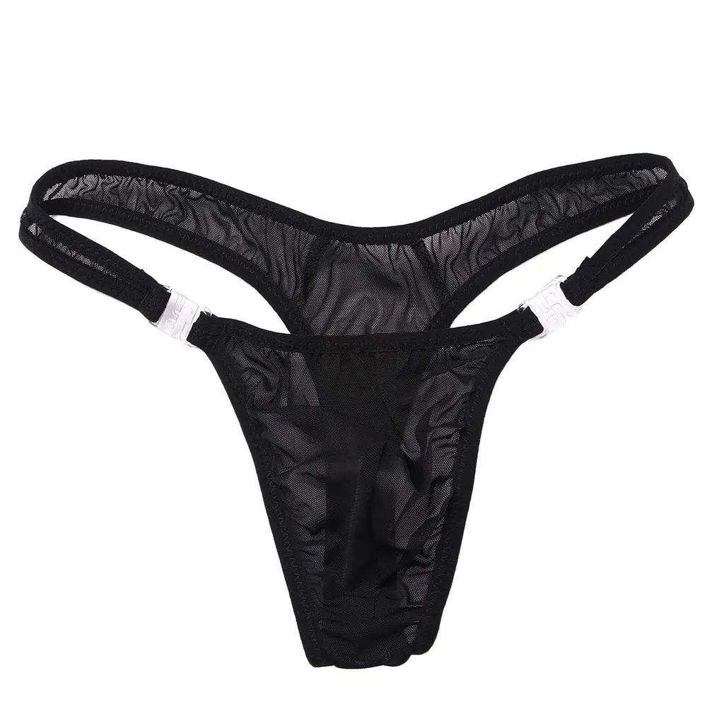 Tanga transparente Sexy para hombre, bragas transpirables con bolsa para bulto, Bikini, ropa interior, novedad de 2020