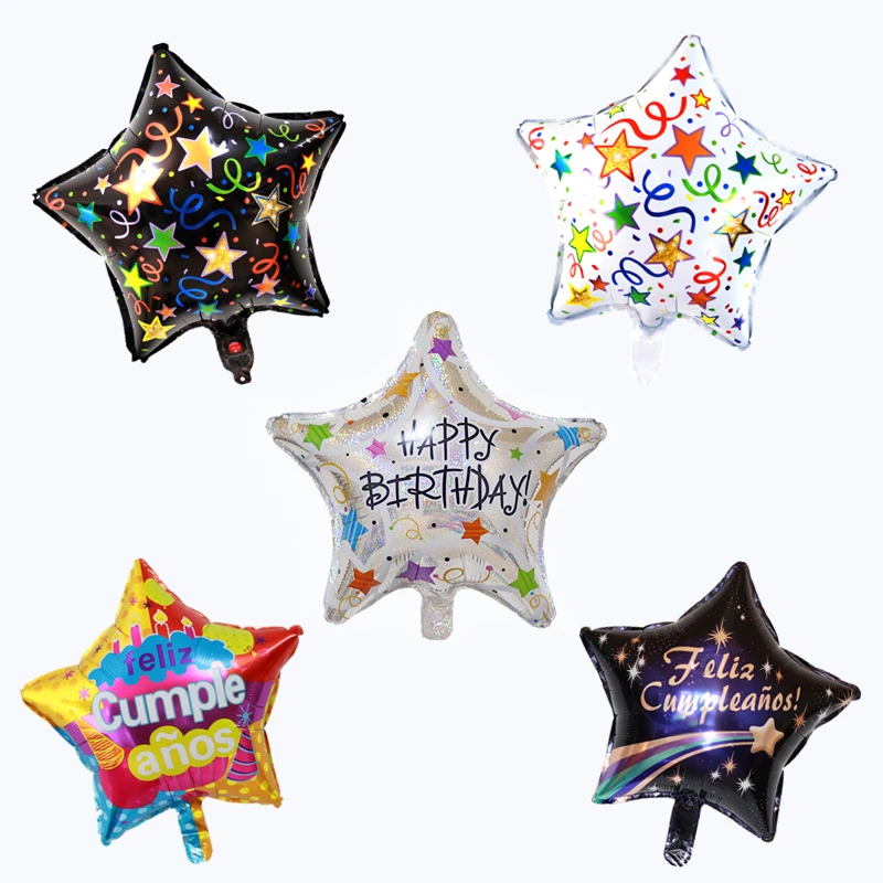 High Quality Cartoon Five-Pointed Star Aluminum Foil Balloon Baby Birthday Gift Party Wedding Scene Decoration Supplies