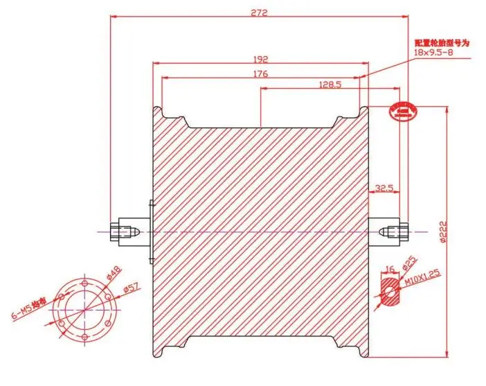 CE ha approvato 1000W 2000W 48V 60V motore del mozzo di Scooter Ruota con pneumatico GRASSO 18X9.5-8