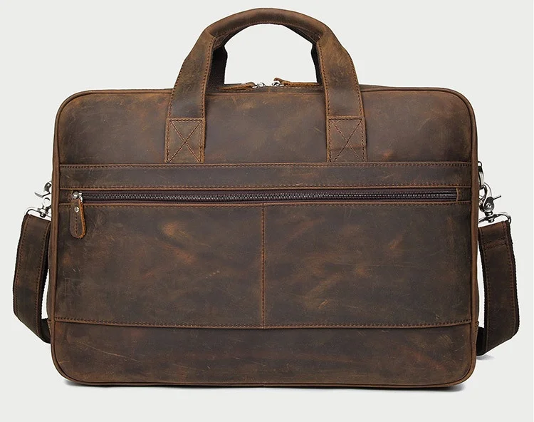 Imagem -05 - Qaulity Marca Maleta Bolsa para Homens Masculino Bolsa de Negócios do Vintage Designer Bolsa Portátil Maleta Couro Cavalo Louco