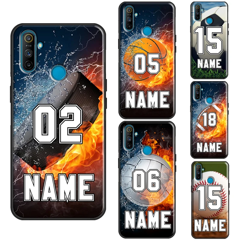 PERSONALIZED NUMBER NAME Hockey Case For OnePlus 10 Pro 9 8T Nord2 9R Cover For Realme GT Neo 2 GT Master C21 8i 9i 8 Pro