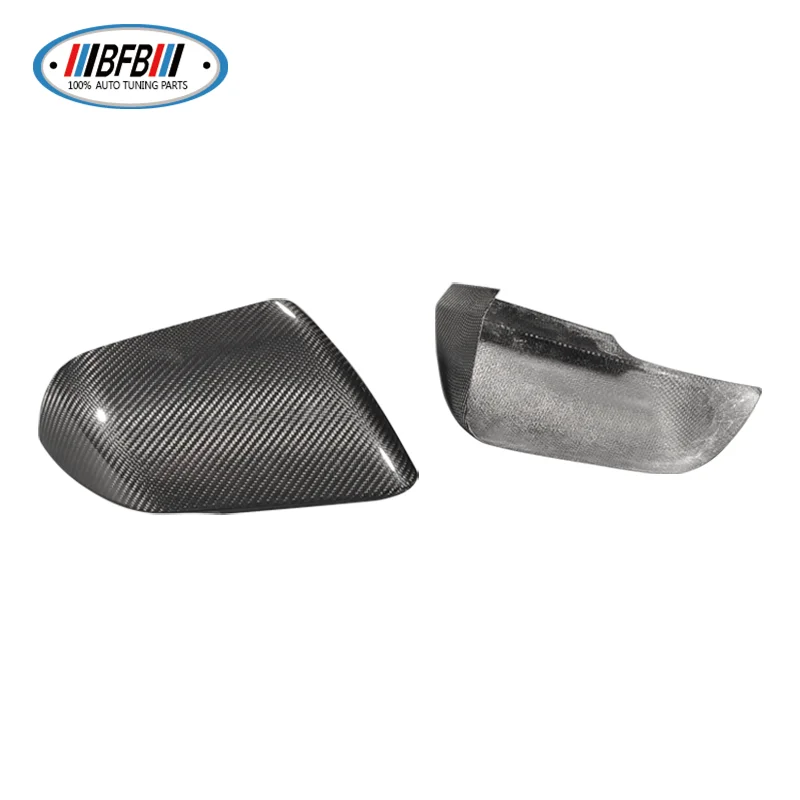 

BFB 2PCS Real Dry Carbon Rear View Mirror Cover Shell Trim With Light Cutting Area Fit For Ford Mustang US Standard