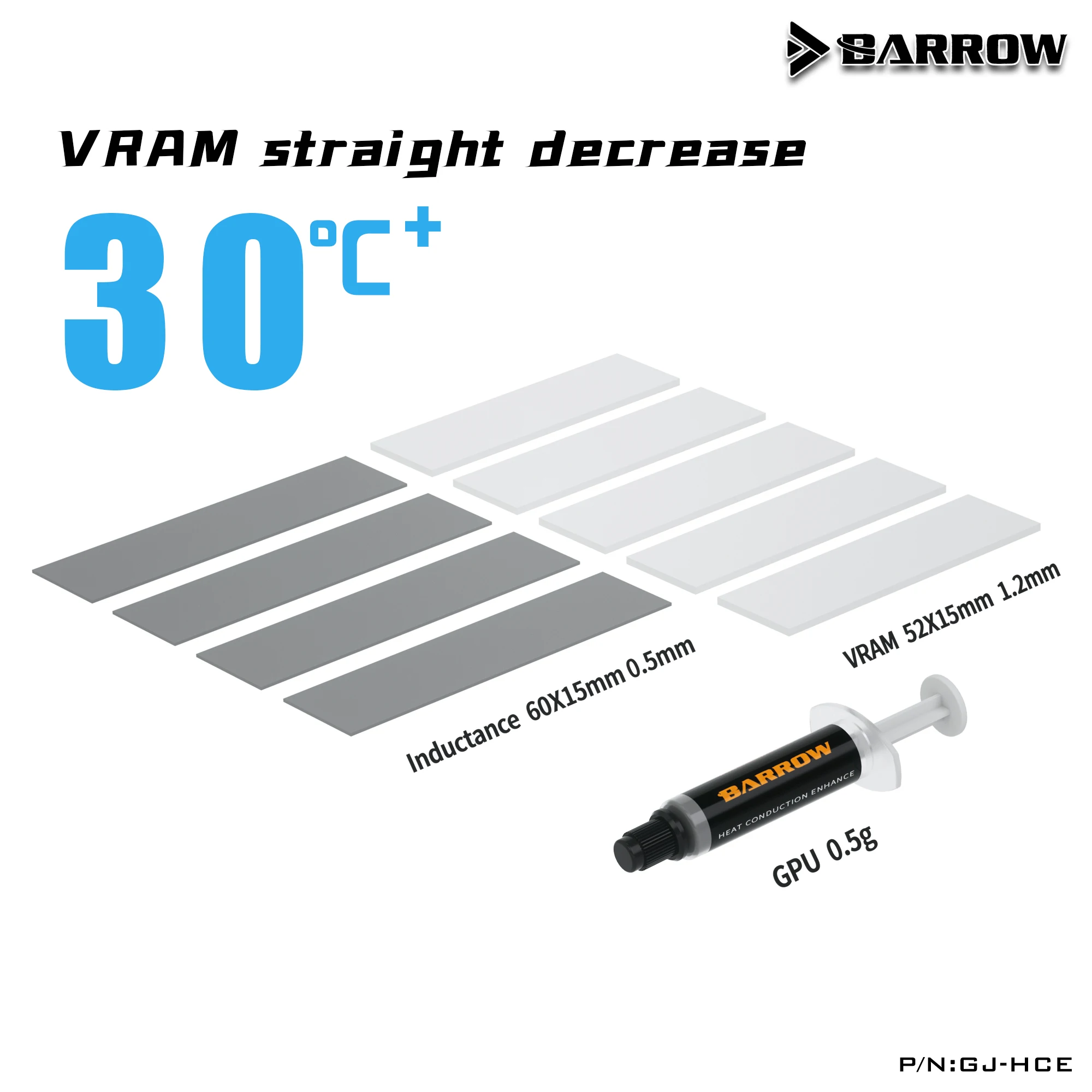 Barrow PC water cooling Thermal paste heat sink Enhance Thermal Conductivity suite for graphics card water cooling GJ-HCE