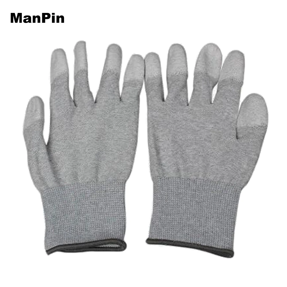 3Pairs Anti Static Carbon Fiber Gloves ESD Electronic Working PU Painted Finger Hand Protect Mobile Phone Repair Screen Fix Tool