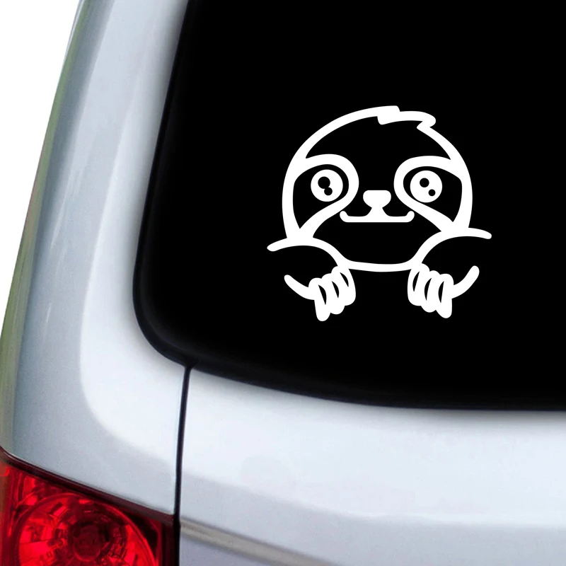 Cute Sloth Vinyl Car Sticker Decor , Funny Animals Sloth Laptop Decals for Apple MacBook Air / Pro Decoration