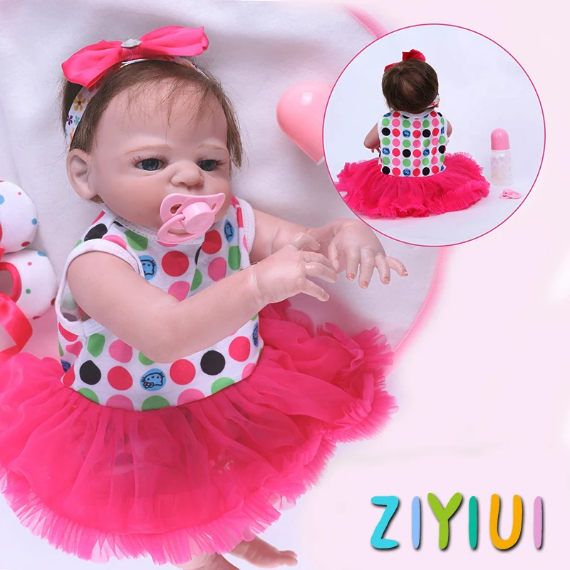 

ZIYIUI 45CM 18INCH Full Silicone Reborn Doll, Handmade, Really Touching, Bathing, Lifelike Baby, Daily Accompanying