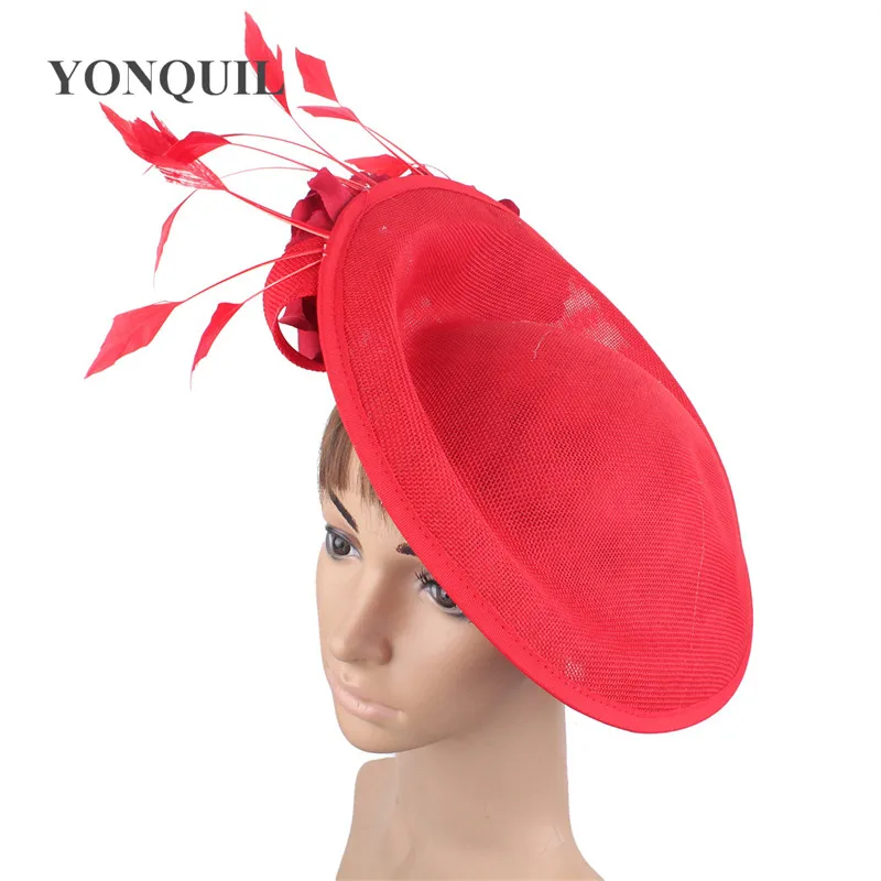 Beige Cocktailhut mit Blume Hochzeit Haarschmuck Kentucky Derby Fascinator Kopfbedeckung Hochwertiges Leinenimitat SYF666 – Detail 4