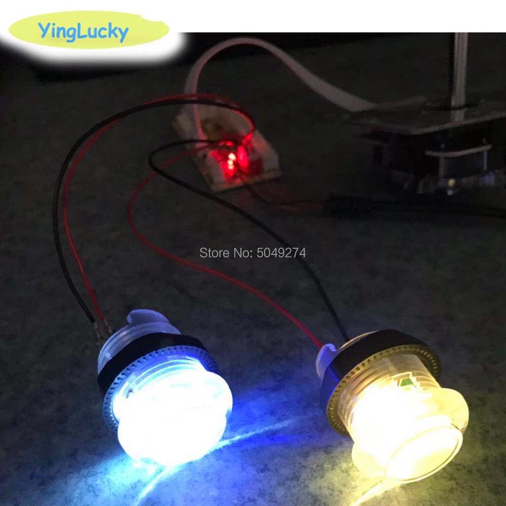 Gratis Ongkir 1Pcs อาเขต Led Push ปุ่ม30Mm สีสันปุ่ม LED 5V ไฟ LED ส่องสว่างปุ่มสำหรับ Joystick Arcade