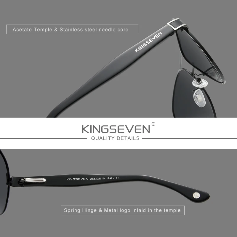 KINGSEVEN Ra Mắt Kính Mát Nam Phân Cực Gradient Kính Chống Nắng Nữ Acetate Dây-Core Đền Thờ Kính Phi Công UV400 2022 Mới
