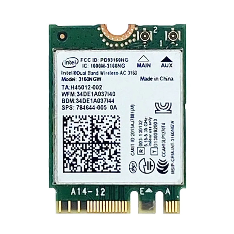 Intel Dual Band 3160NGW  Wireless-AC 3160 3160ac ac3160  802.11ac Wi-Fi+Bluetooth for ASUS UX301LA NGFF Wireless network card image 2