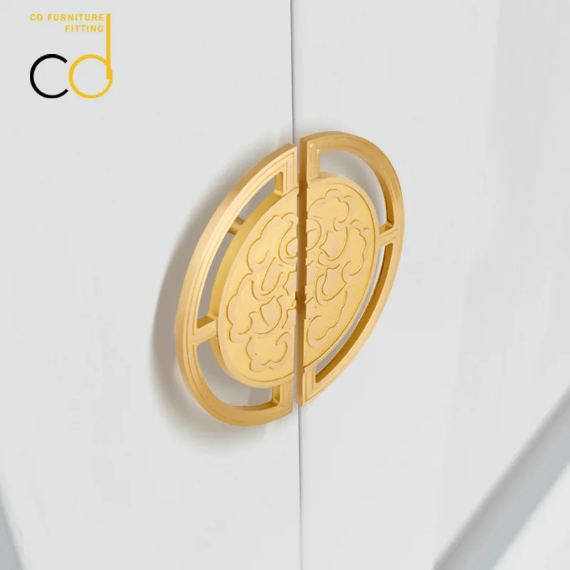 

Nordic door handle pure copper gold solid cabinet wardrobe modern minimalist new Chinese light luxury drawer handle