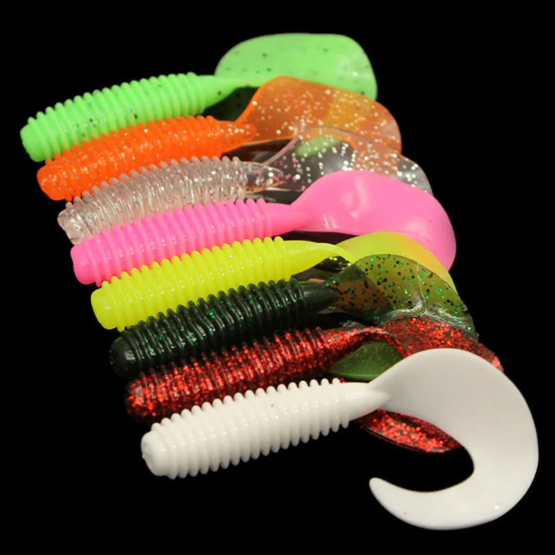 1pcs/lot Fishing Lures Artificial Worm soft bait 5/6/7cm Jig Wobbler Shrimp Flavor Additive Silicone baits Bass Fishing Tackle