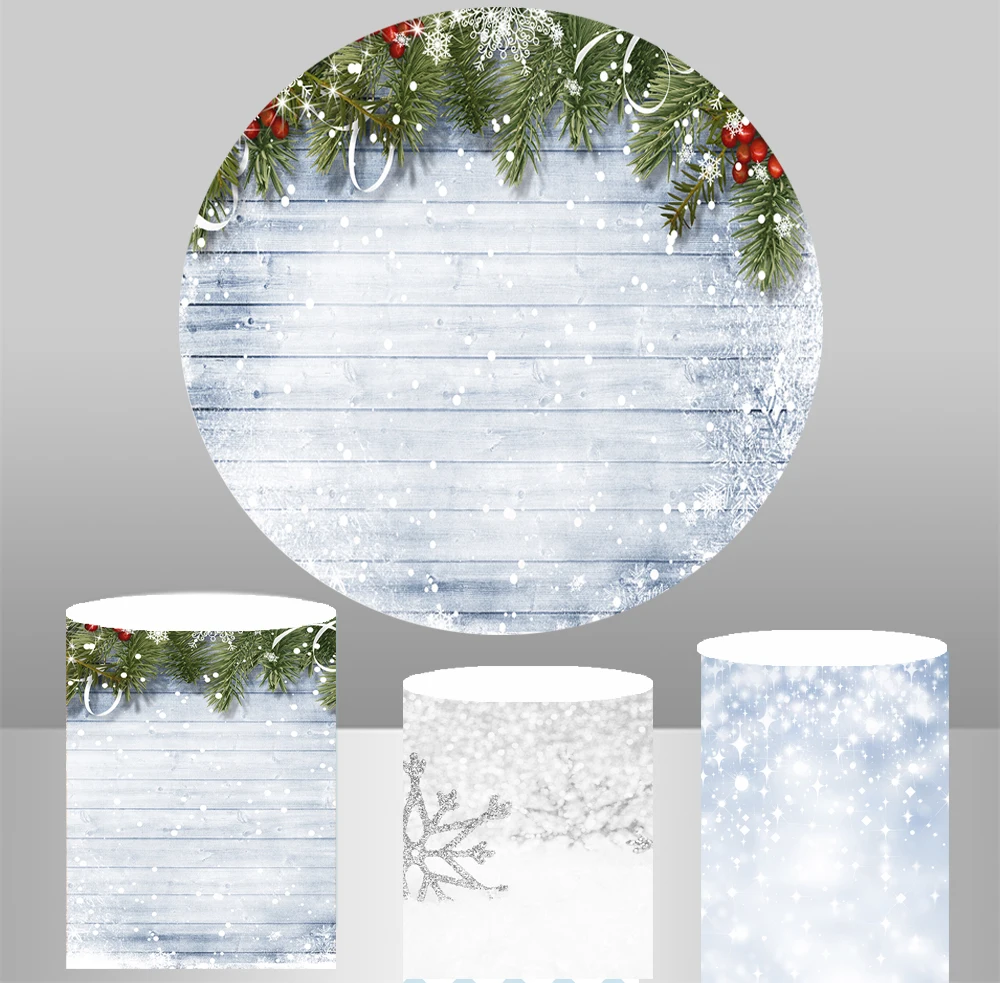 

Christmas Round circle background new year event Backdrop newborn birthday Party table banner plinth covers YY522