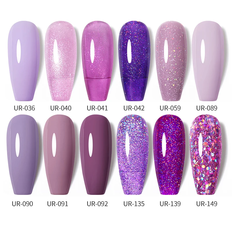 UR SUGAR 7.5ml Matte Gel Nail Polish Varnishes Hybrid Purple Glitter Color Gel For Nails Varnish Soak Off UV Gel DIY Nail Art