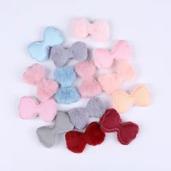 Appliques imbottite in peluche Bowknot, decorazione copricapo, accessori per capelli fai da te, 5.8x3.5cm, 36 pz/lotto