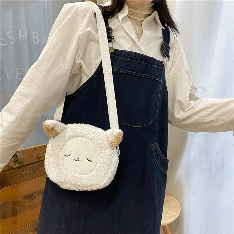 Japanese Style Kawaii Bag Women Cartoon Plush Shoulder Bag For Women Crossbody Bag Small Phone&Purse Bag Good Gift