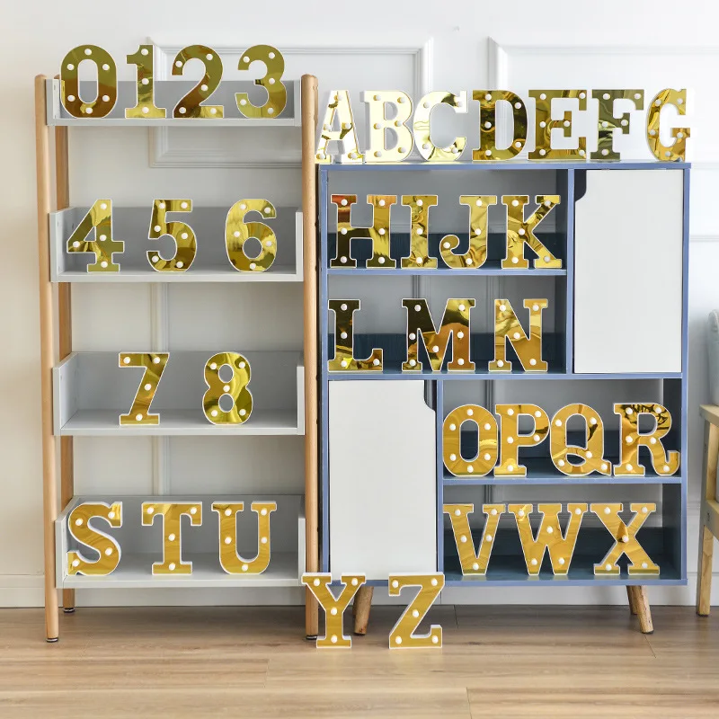 3D Alphabet Letter LED Lights Marquee Sign Number Lamp Decoration Night Light For Party Bedroom Wedding Birthday Christmas Decor