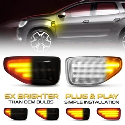 2x LED Dynamic Side Marker Turn Signal Light For Dacia Sandero 2 Logan 2 Duster 2 Renault Stepway Amber Indicator Repeater Lamps
