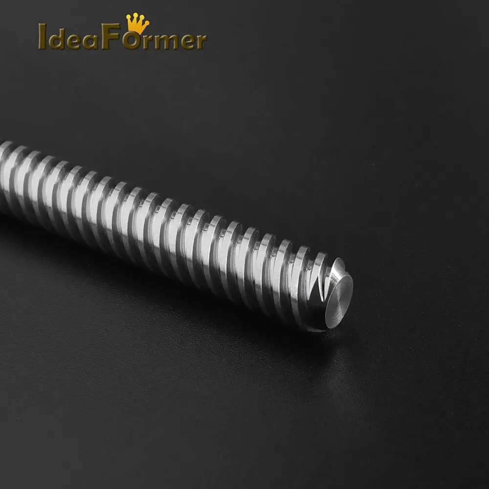 3D Printers Parts T8 Lead Screw OD 8mm Pitch 2mm Lead 2/4/8mm 200mm-450mm lead screw 8mm with Brass Nuts for Reprap 3D Printer