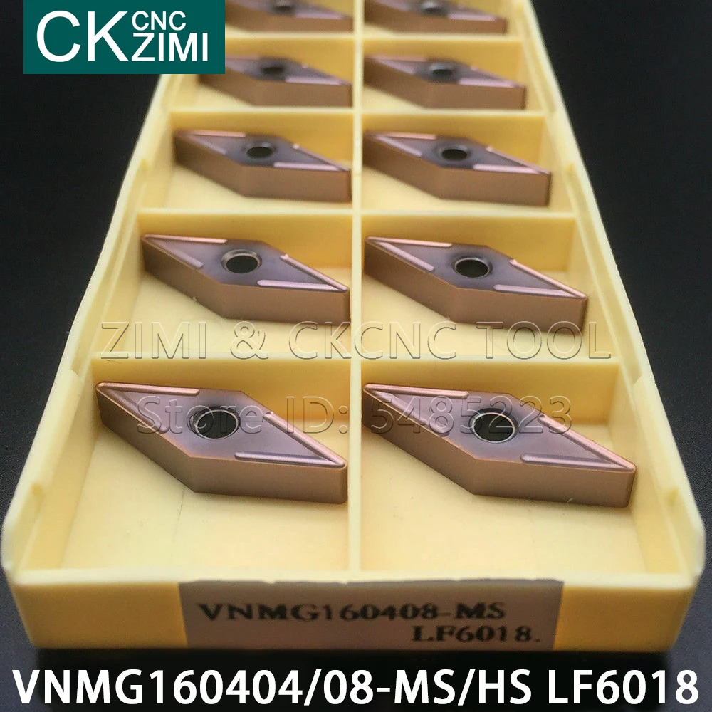 VNMG160404-HS VNMG160408-MS VNMG160408-HS VNMG160404-MS LF6018 карбидные вставки CNC, токарный инструмент, металлический токарный станок VNMG из нержавеющей стали
