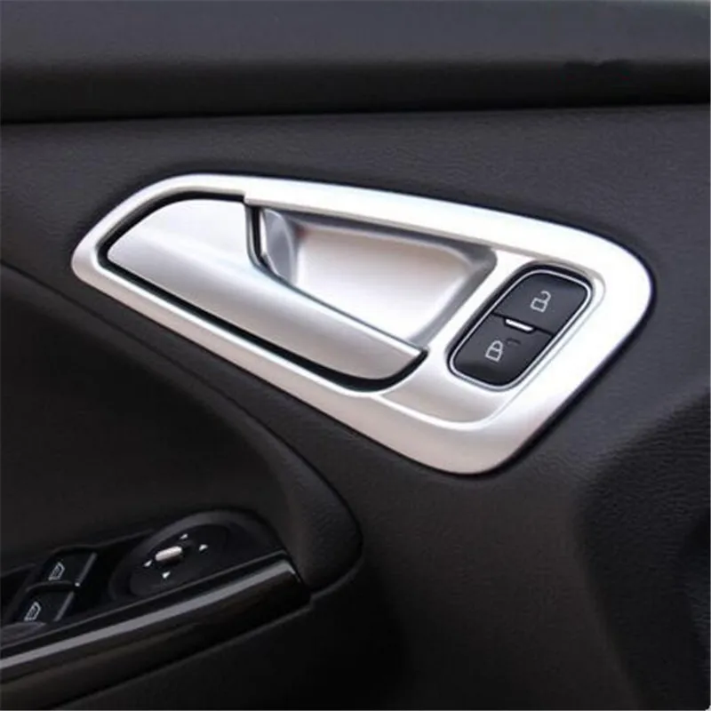 For Ford Focus 3 MK3 MK4 Sedan Hatchback 2012-2022 Car Accessories Interior Doors Hand Trim Decoration Frame Sticker 4pcs