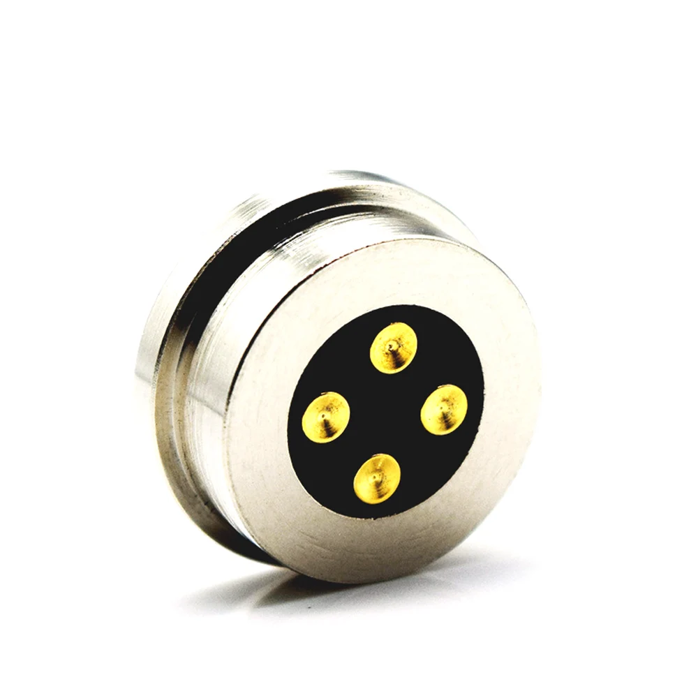 고전류 강력한 마그네틱 LED 조명 전원 소켓 DC 커넥터, 4 핀 원형 포고 핀 커넥터, 5V 2A 충전 헤드, 13.5mm