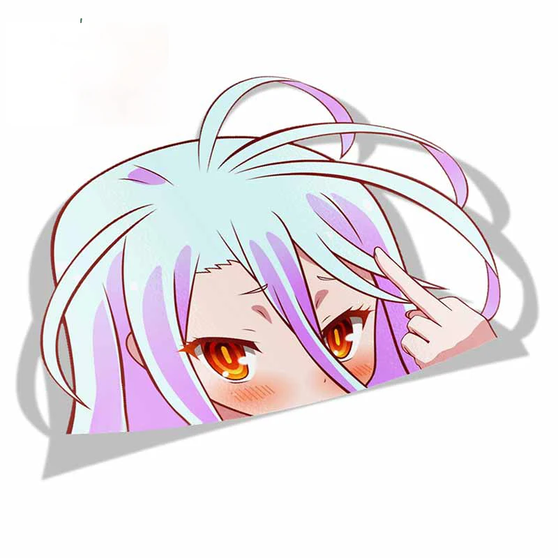 Fuzhen Boutique Decals Exterior Accessories Car Sticker for Shiro No Game No Life Peeker Big Head Anime Vinyl Car Stickers