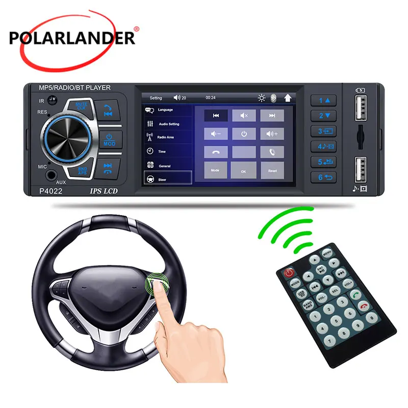 Car Radio 3.8 Inch 1 din IPS Brand Not Touch Screen MP5 Player Bluetooth Collar Microphone Dual USB WMA/WAV/FLAC/APP/MP3