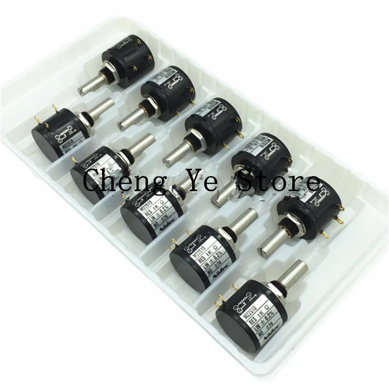 100% NEW NIDEC COPAL M22S10 1K 2K 0.2% multi-turn wirewound potentiometer Silver Label printer potentiometer 10 laps