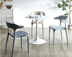 Modern and simple negotiation table and chair Nordic balcony leisure reception coffee milk tea shop small round table