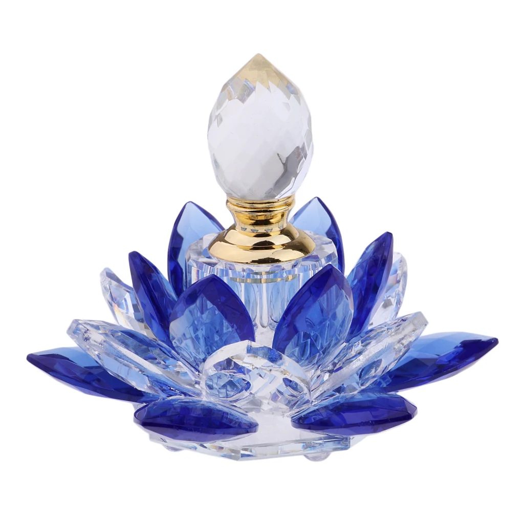 Botellas Vacías de Perfume Vintage de cristal azul, Flor de Loto, Favor de dama, 5ml