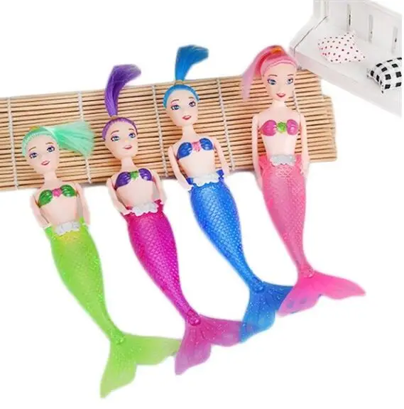 Newborn Infant Baby Toys Random Waterproof LED Light Swimming Mermaid Doll Colorful Fish Plastic Toy Bath Swimming pool Gifts