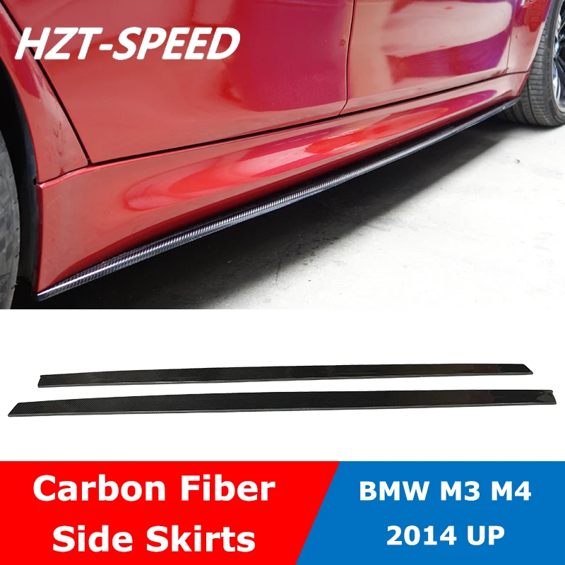 M3 M4 MP Stil Carbon Faser Seitenschweller Türverlängerung Lip Schürzen Für BMW M3 F80 Limousine M4