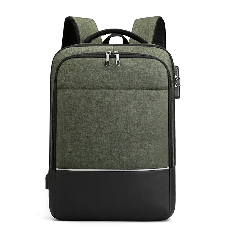 High Quality Anti-theft Lock Men Backpack Nylon Large Capacity USB Charging Laptop Backpack Men Reflective Stripe Design Men Bag