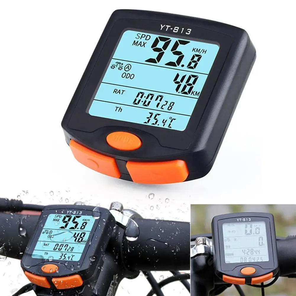 YT-813 Bike Speed Meter Digital Bike Computer Multifunction Waterproof Sports Sensors Bicycle Computer Speedometer