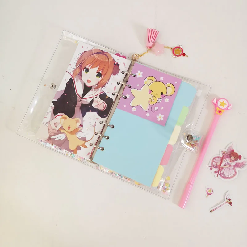 Anime Cardcaptor Sakura Loose-leaf Diary Notebook Collection Cute Journal Handbook Student Diary Girlfriend Birthday Gift