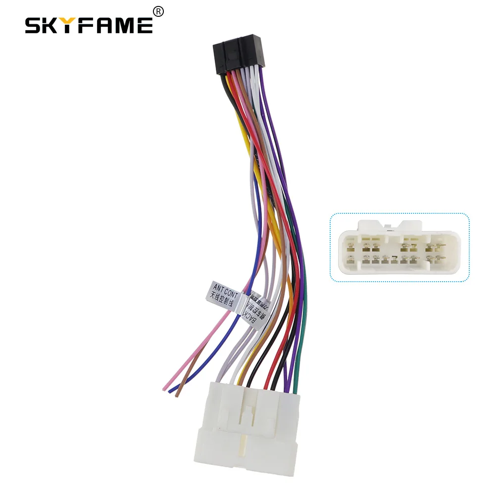 SKYFAME Car 16pin Wiring Harness Adapter Android Radio Power Cable For Isuzu D-MAX S10 Colorado Blazer