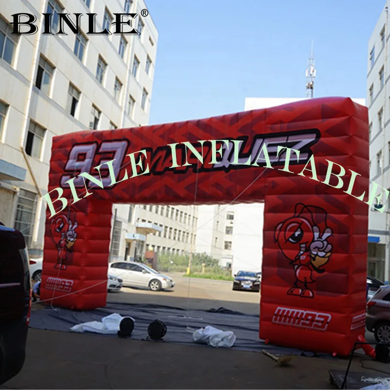 Outdoor racing oxford inflatable start/finish line arch/inflatable advertising arch with square legs for events