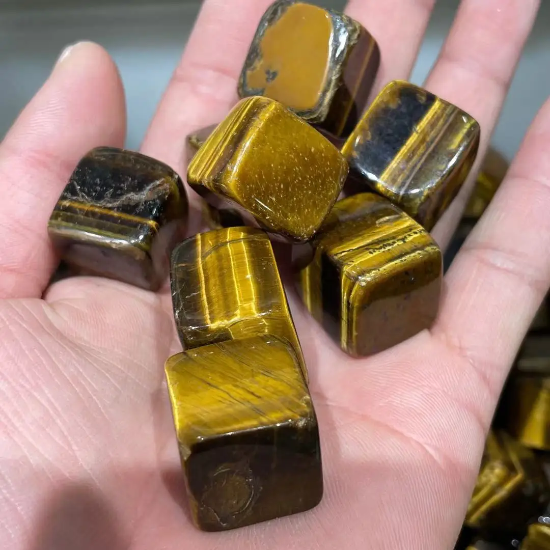 100-1000g Natural square square tiger eye stone square gem gem jewelry