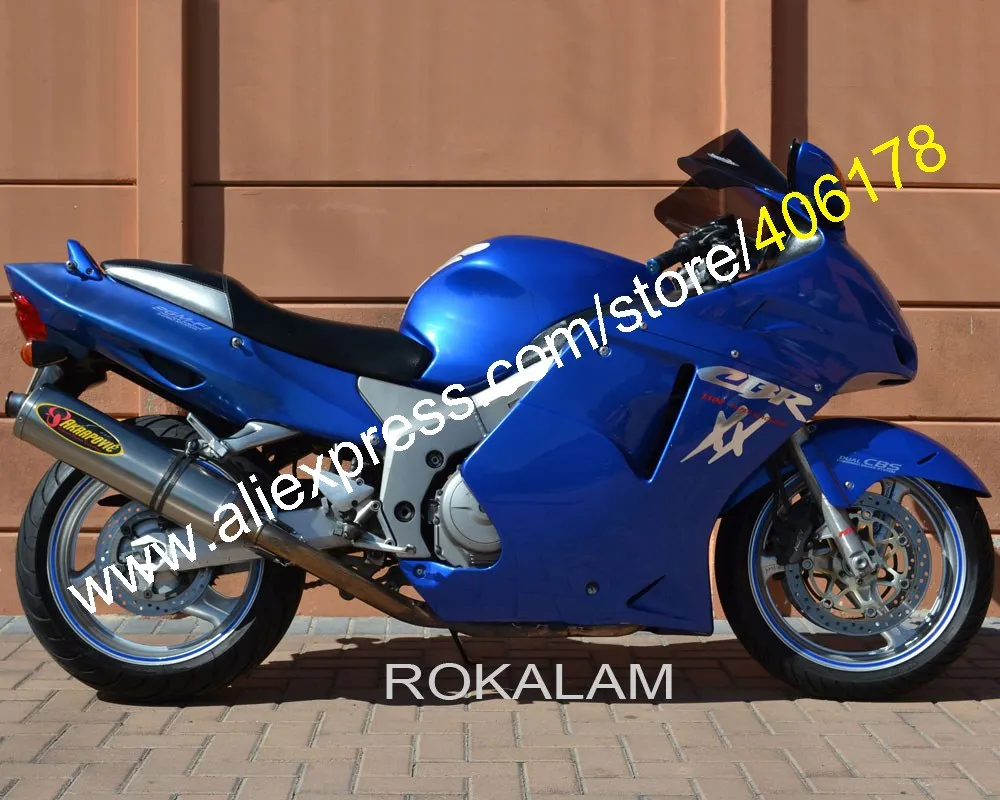 

Для Honda CBR1100XX 96 97 98 99 00 01 02 03 04 05 06 07 CBR 1100 XX 1996-2007 Синий комплект обтекателя (литье под давлением)