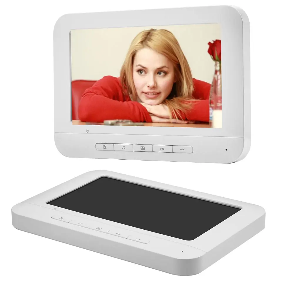 7 Inch Bedraad Video Deurtelefoon Visual Video Intercom Speakerphone Intercom Systeem Met Waterdichte Outdoor Ir Camera