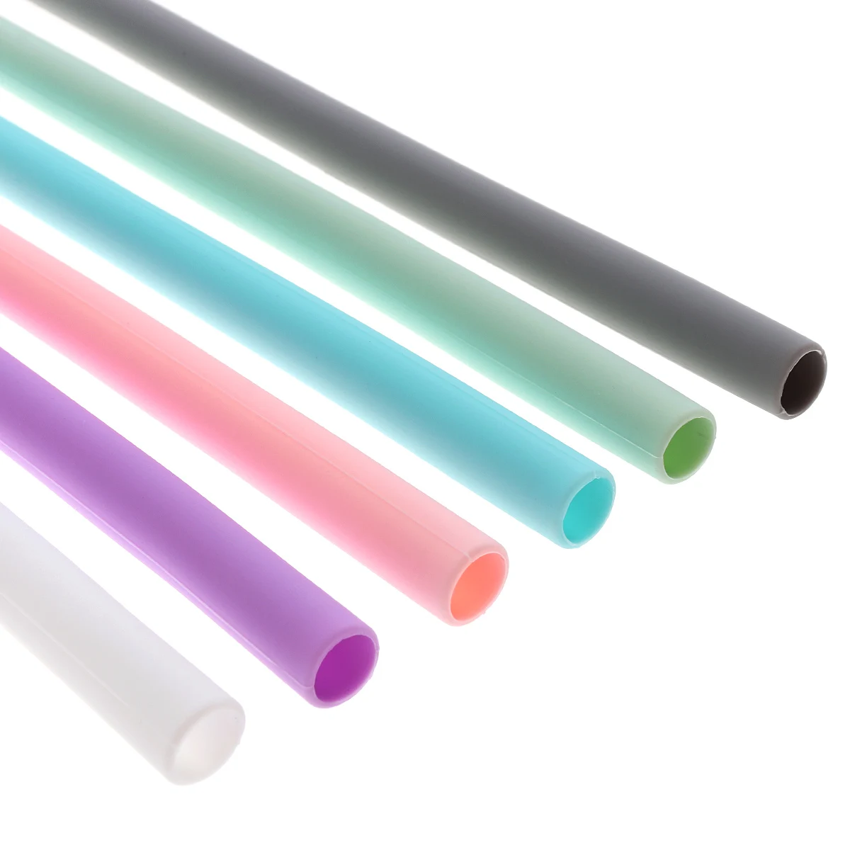 New 1pcs 6 Colors Universal Reusable Flexible Straight Silicone Drinking Straws for - 40 Centigrade ~ 230 Centigrade