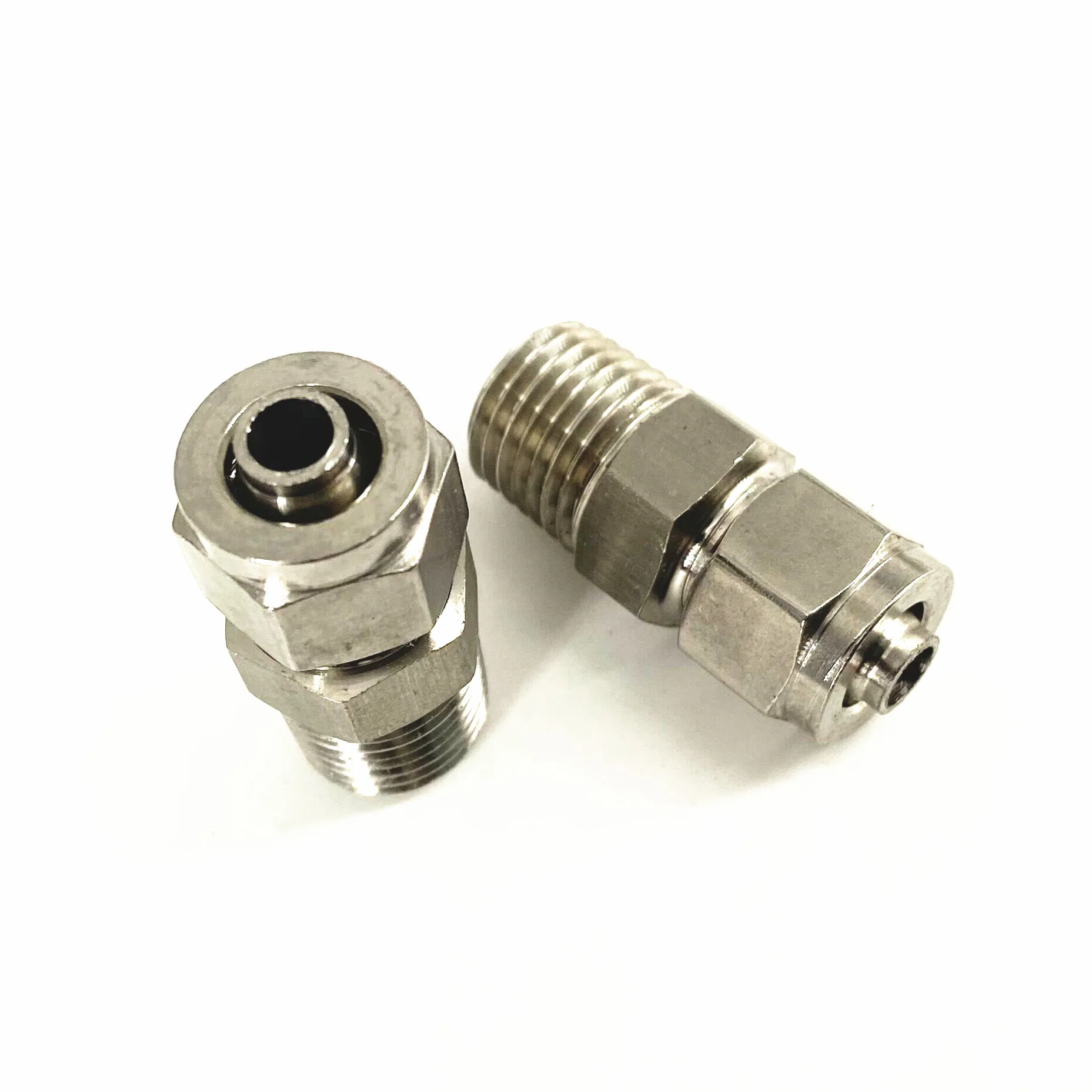 1/8 "1/4" 3/8 "1/2" NPT наружной резьбой 304 фитинги из нержавеющей стали быстрый соединитель соединения подходит PU фторопластовая трубка