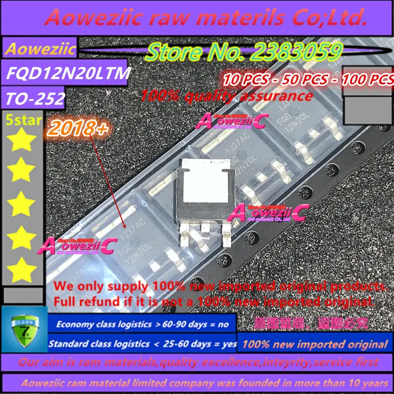 

Aoweziic 2018+ 100% new imported original FQD12N20LTM FQD12N20L 12N20 TO-252 Field effect MOS tube 12A 200V