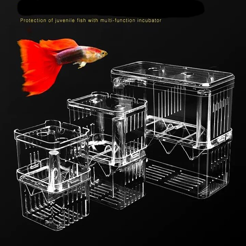 Acrylic Fish Breeding Box Fine Workmanship Floating Design Aquarium Isolation Double Guppies Hatching Incubator S M L Size