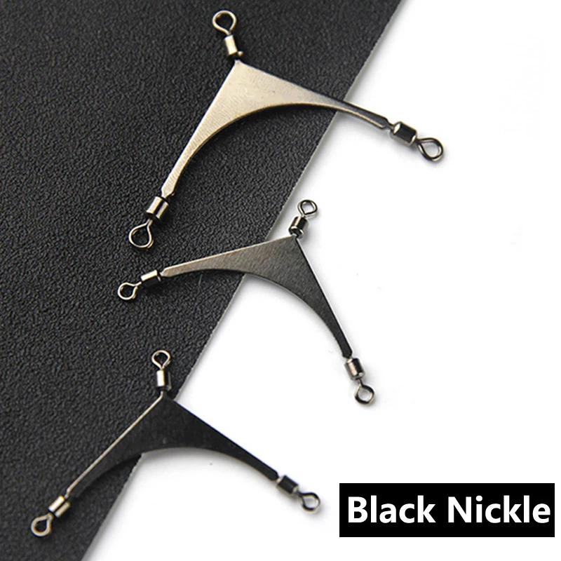 10Pcs Alloy Copper Pole Swivels  Trigeminal Connector Fishing Jig Head Swivels Lure Fishing Tackle Accessory Size 1/0 2 4 6 8