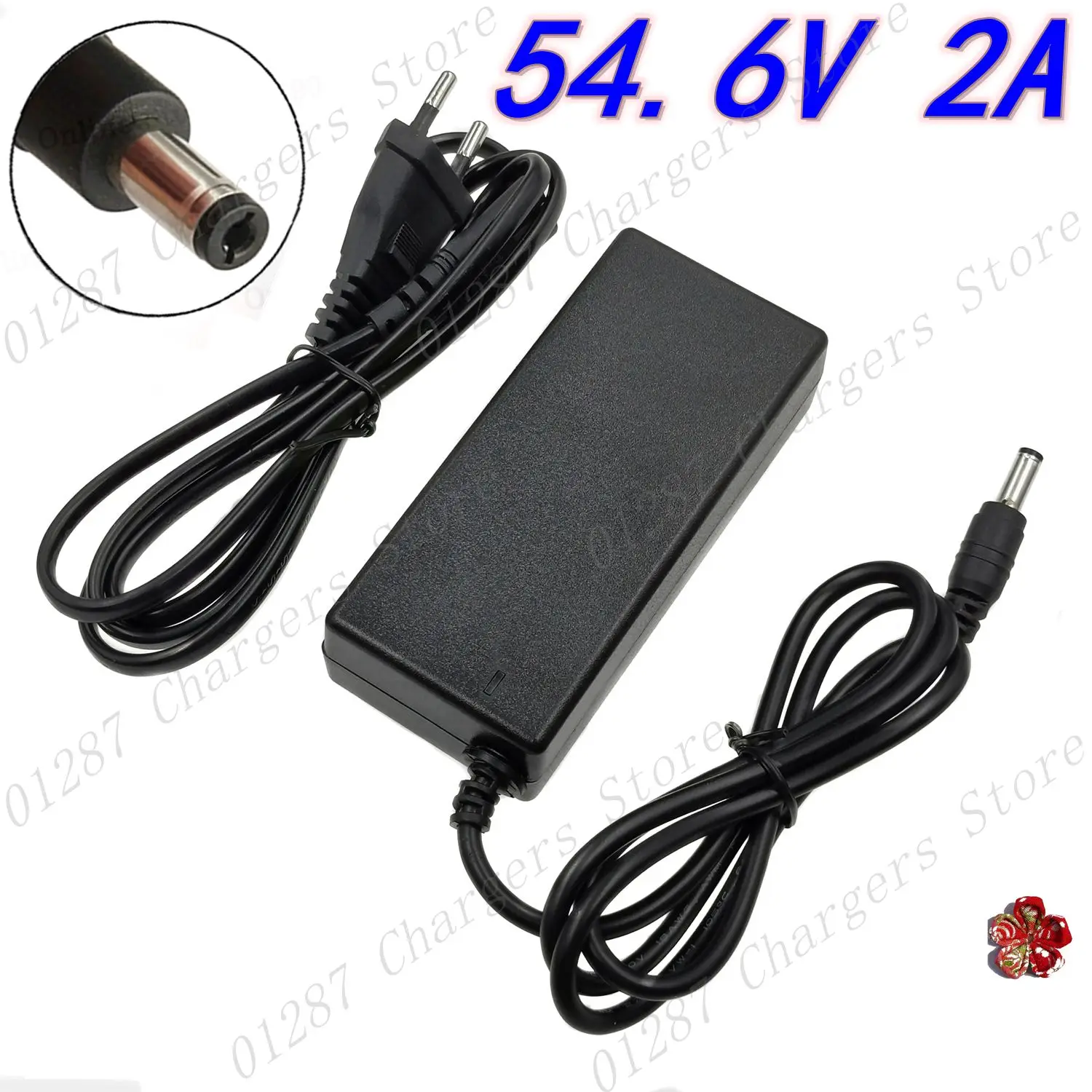 54,6V 2A Ladegerät für 48V Li-Ionen-Akku mit DC-Buchse/Anschluss für 48V 13S Lithium E-Bike-Akku – Detail 1