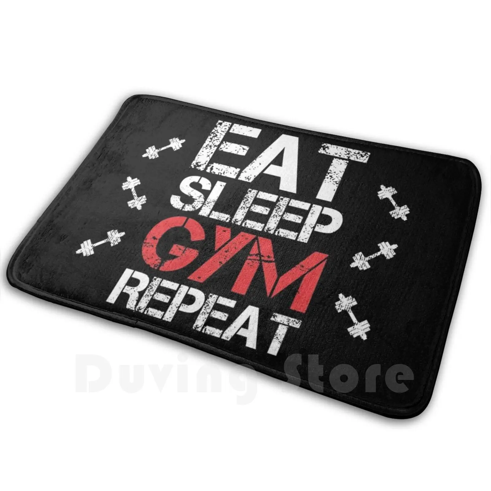 Eat Sleep Gym Repeat Mat Rug Carpet Anti-Slip Floor Mats Bedroom Gym Workout Fitness Lift Funny Eat Sleep Gym Repeat Training