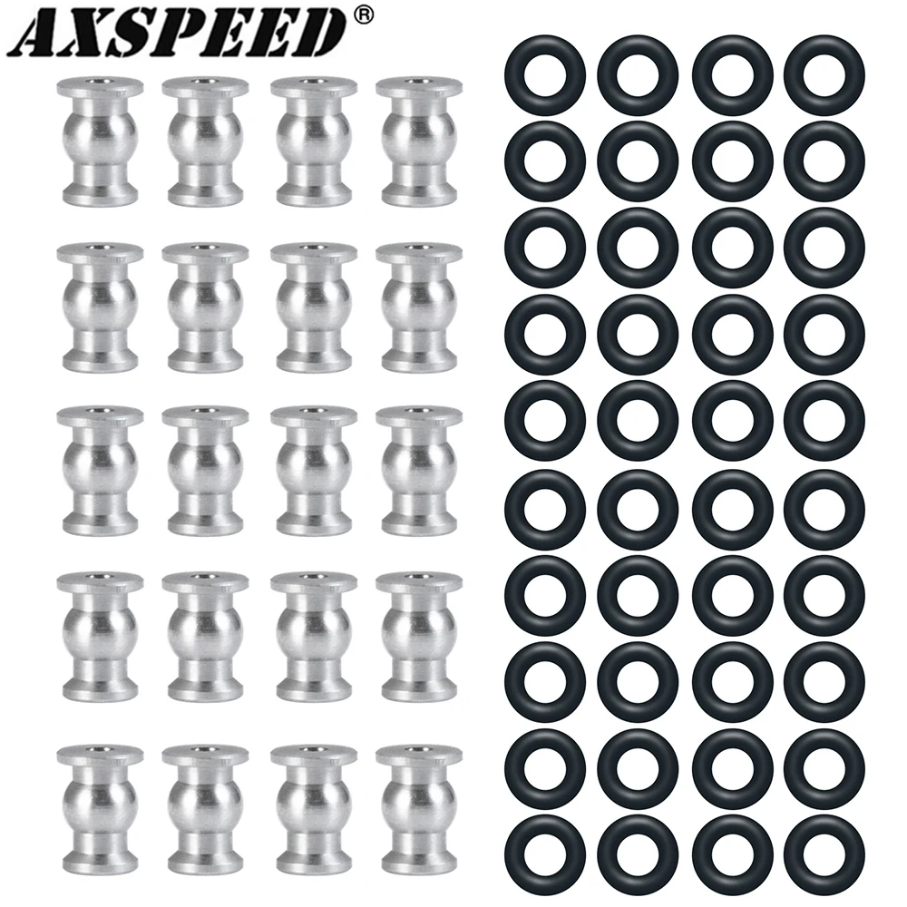 AXSPEED 20PCS Rod End Ball Head Holder Tie Rod Ends Ball Joints for 1/24 RC Crawler Car Axial SCX24 All Series Links Parts