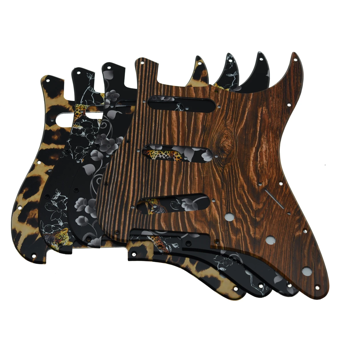 KAISH 11 Hole 3D Printed Plastic ST/Strat Guitar Pickguard Scratch Plate Reverse Bridge Fits Jimi/Hendrix for Stratocaster